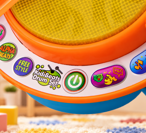 Kids Electronic Drum Set with LED Lights
