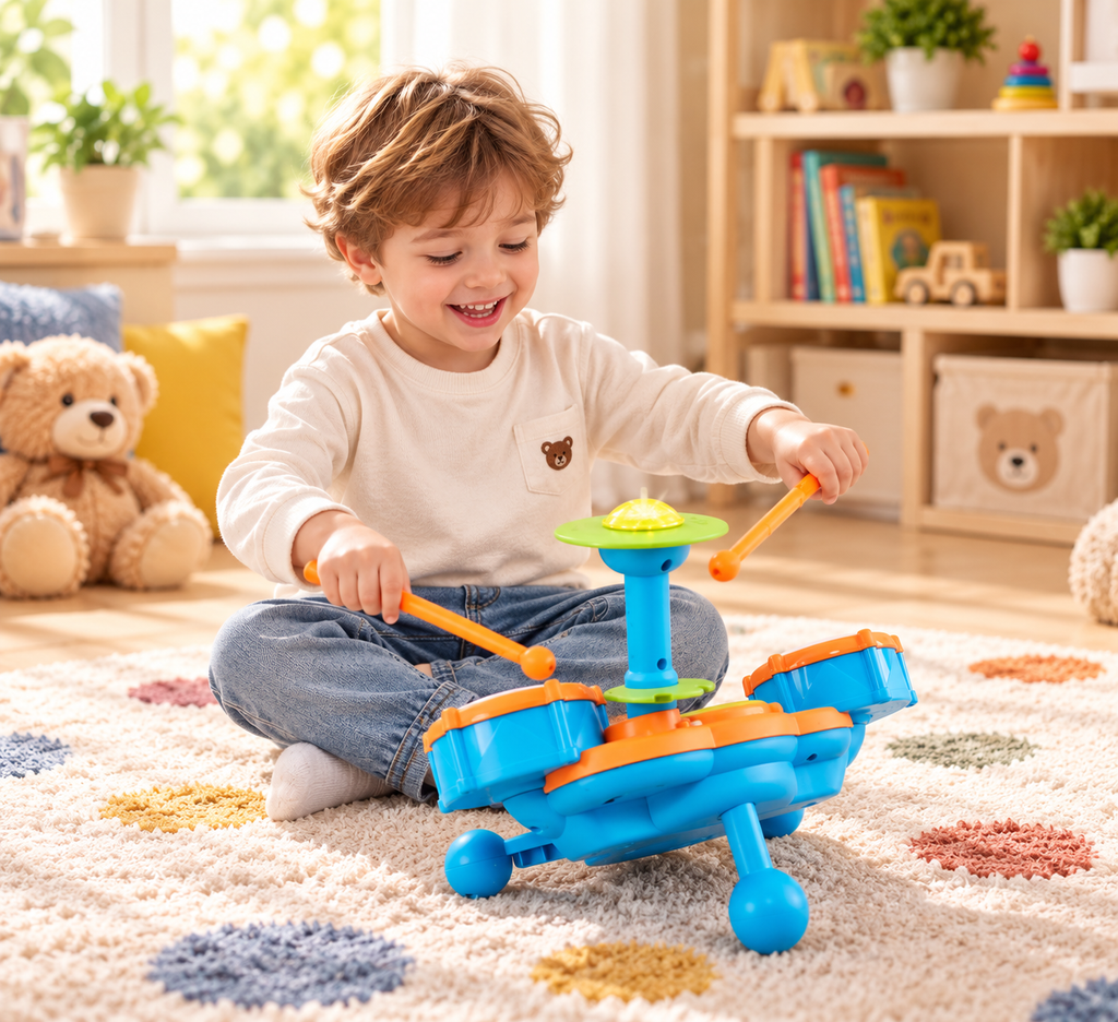 Kids Electronic Drum Set with LED Lights