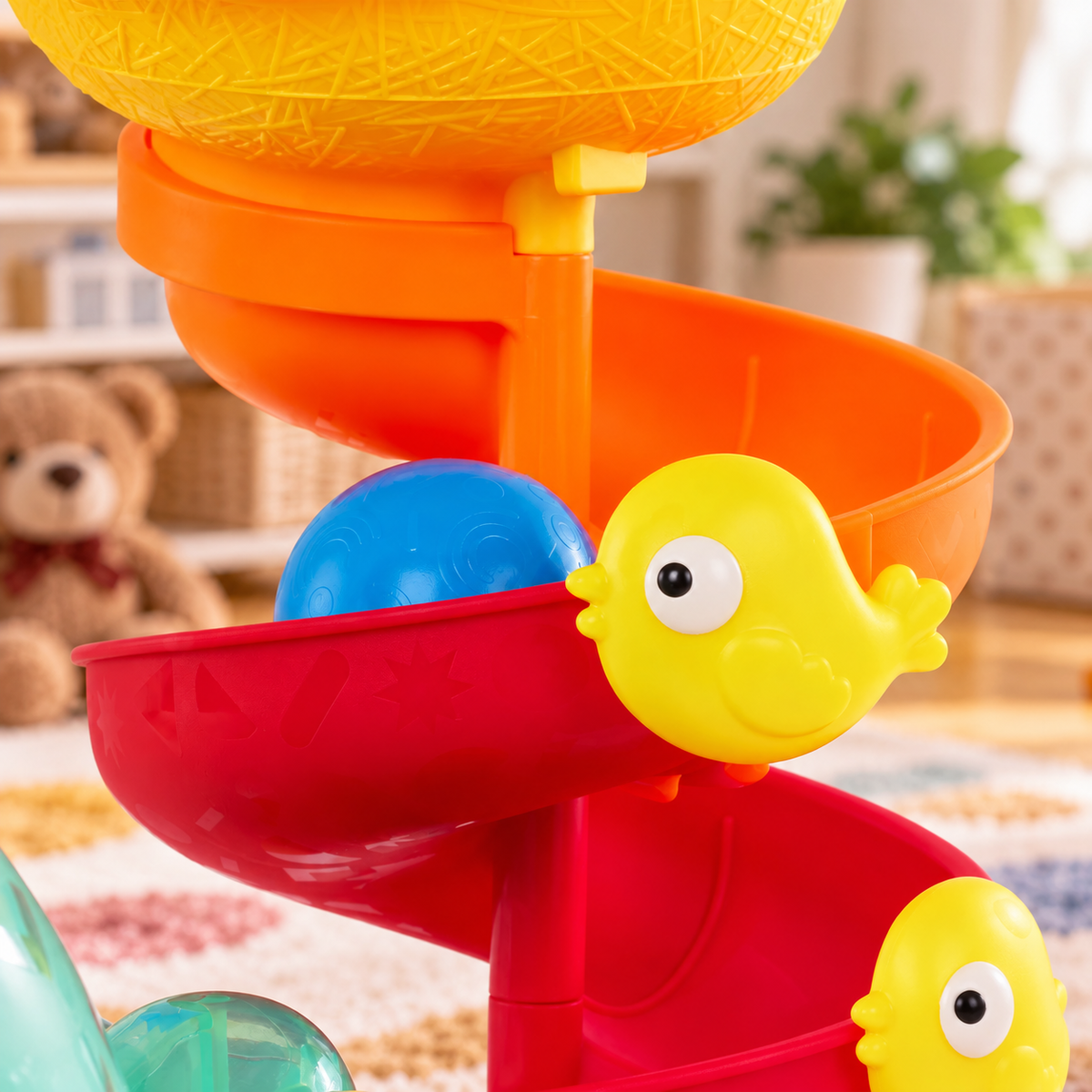 Baby Ball Popper Toy 9+ Months, Musical Chicken Ball Launcher with Spiral Track